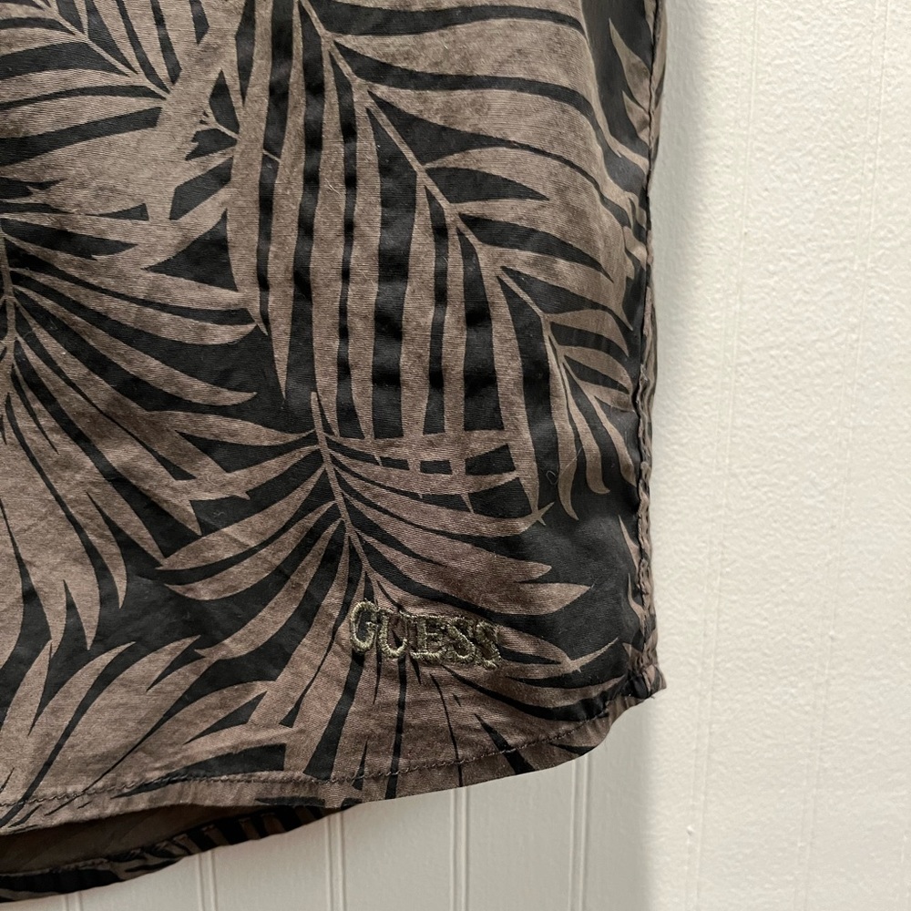 Guess Palm Leaf Short Sleeve Button Down - image 2